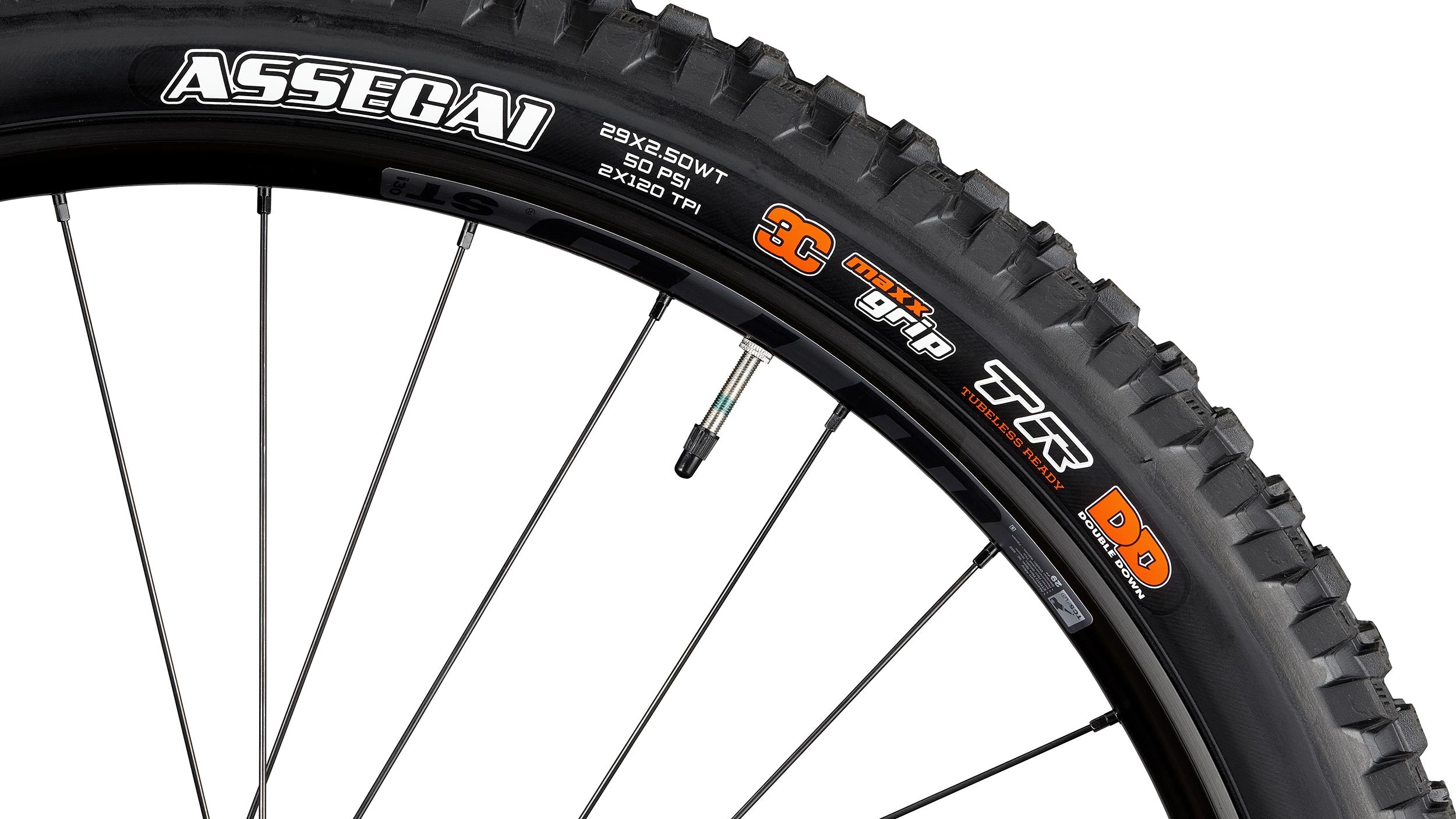 _caption_Maxxis Double Down tires are renowned for their exceptional traction and durability. These tires are designed to withstand rough terrains and provide superior grip for confident riding.